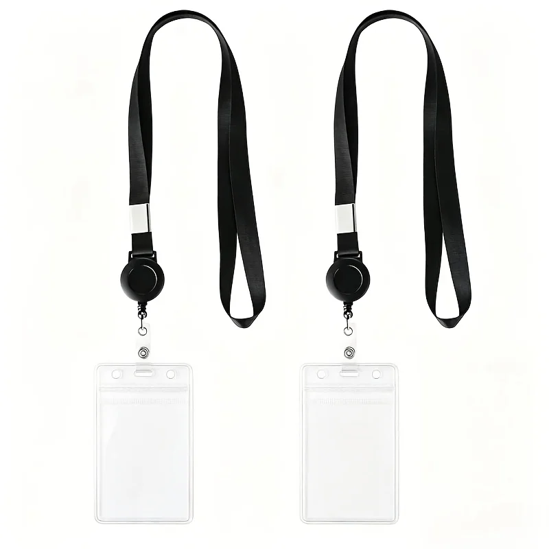 2pcs Set of High-Definition Transparent PVC ID Card, Bus Card, Work Badge Holder, Card Case for Men And Women,