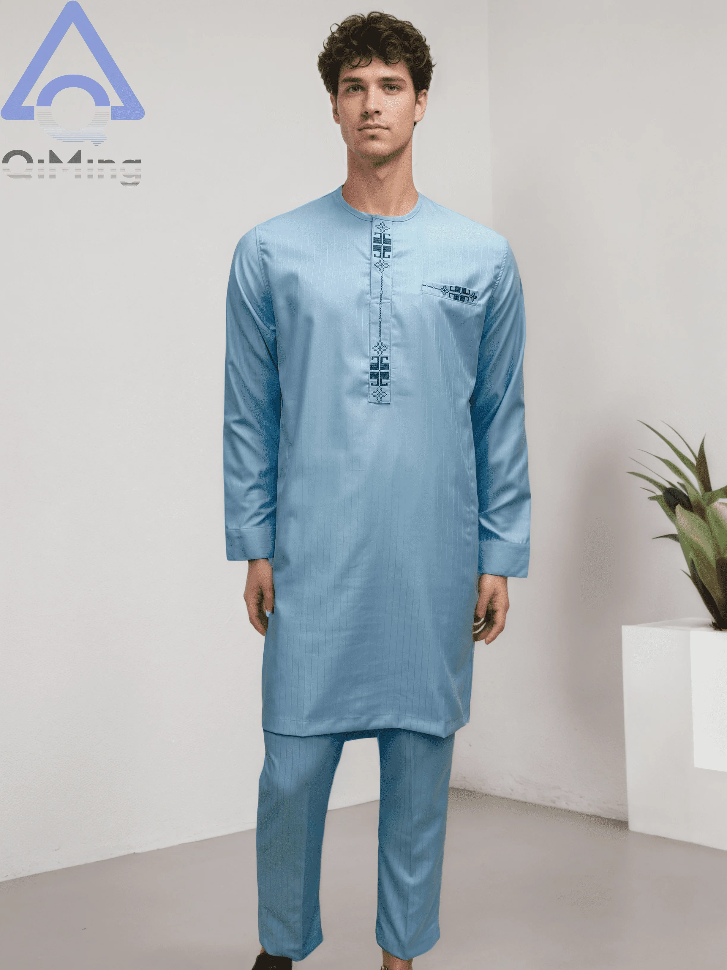 Arabic Tunica Islamic Dubai Pakistani Muslim Clothing Containing 40% Cotton Set Kaftan Djellaba Hajj Men's Prayer Muslim Clothes