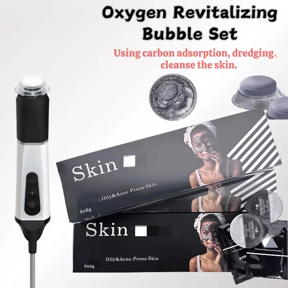 GlowSkin Black Kit CO2 Capsules Skin Rejuvenation Spa Deep Cleaning Co2 Oxygen Bubble Oxygenation Capsule Kit