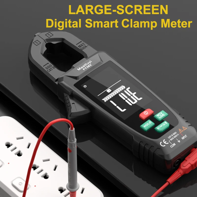 Big Screen Digital Clamp Meter AC Voltage Current 9999 Counts Multimeter Amperometric Clamp Car Hz Capacitance NCV Ohm Tester