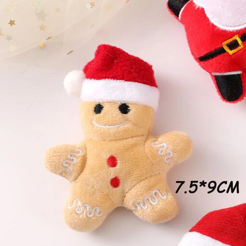 5Pcs/lot Cartoon Plush Christmas Series Patches DIY Cotton-filled Christmas Accessories Handmade Headwear Clothing Decorations