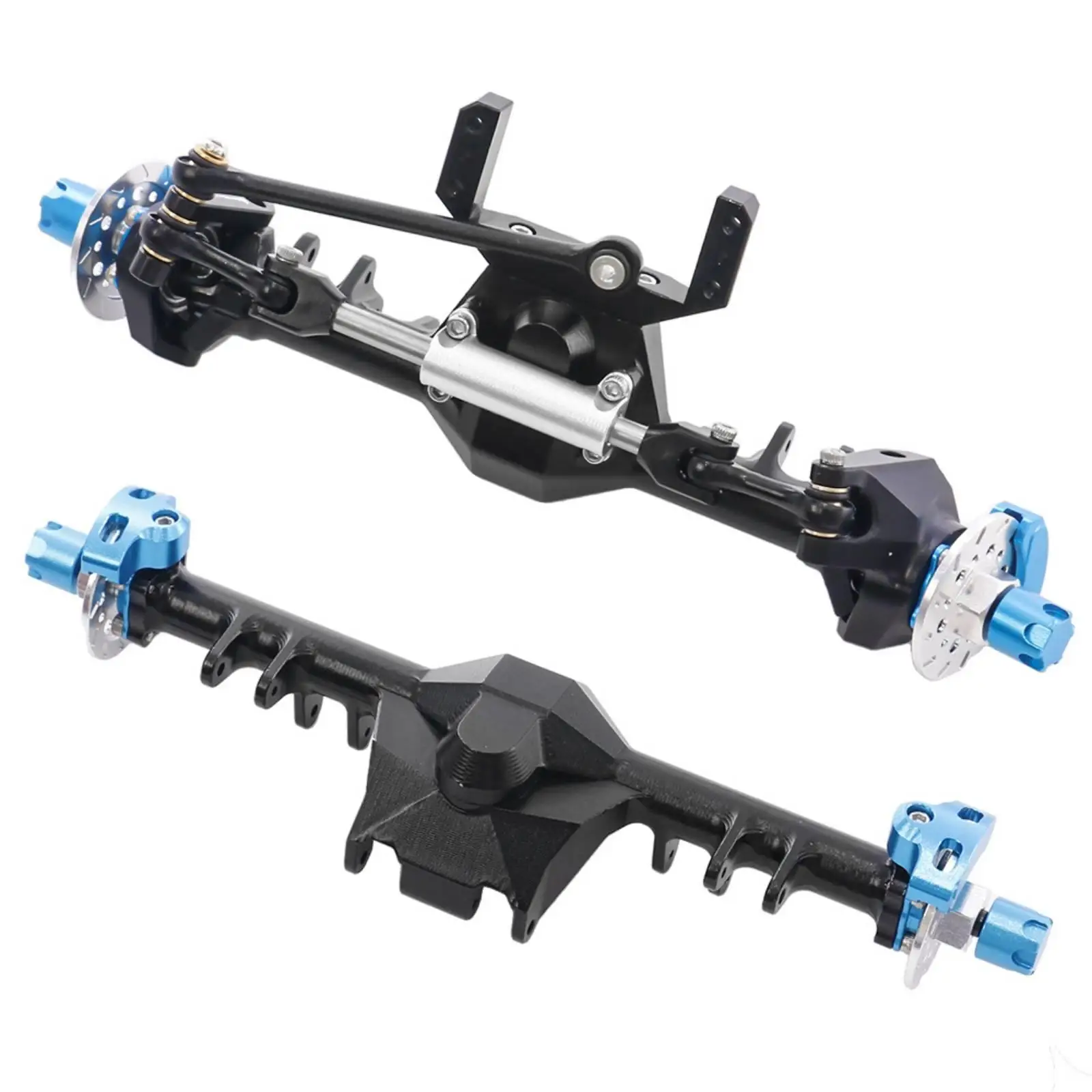 2 Pieces Aluminum SCX24 Axle Assembly Machined Front and Rear Axle Set Upgrade