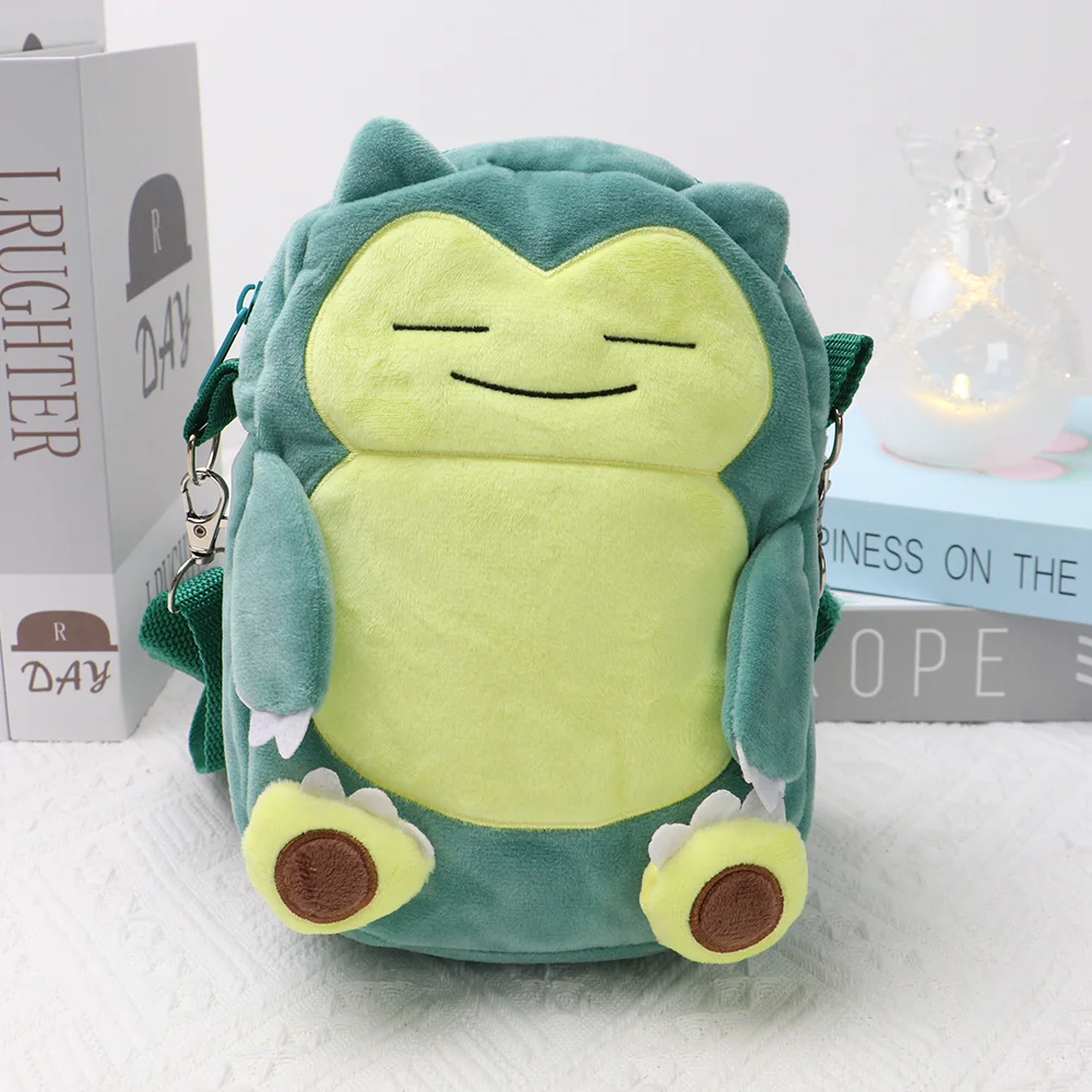 Pokemon Lucario Snorlax Psyduck Rowlet Eevee Charmander Mimikyu Plush Backpack Kawaii Anime Plush Bag Toy for Kids Birthday Gift