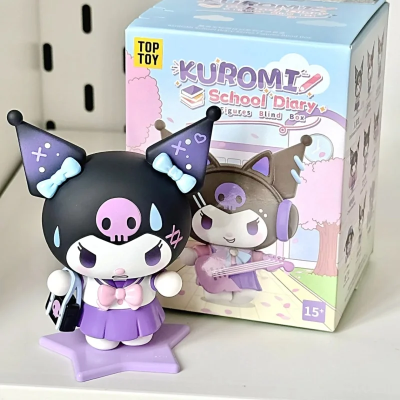 Sanrio Kuromi – série journal intime scolaire, Kit de Garage, boîte aveugle mignonne, jouets, ornement de bureau, cadeau d'anniversaire, jeu tendance, périphérique Anime
