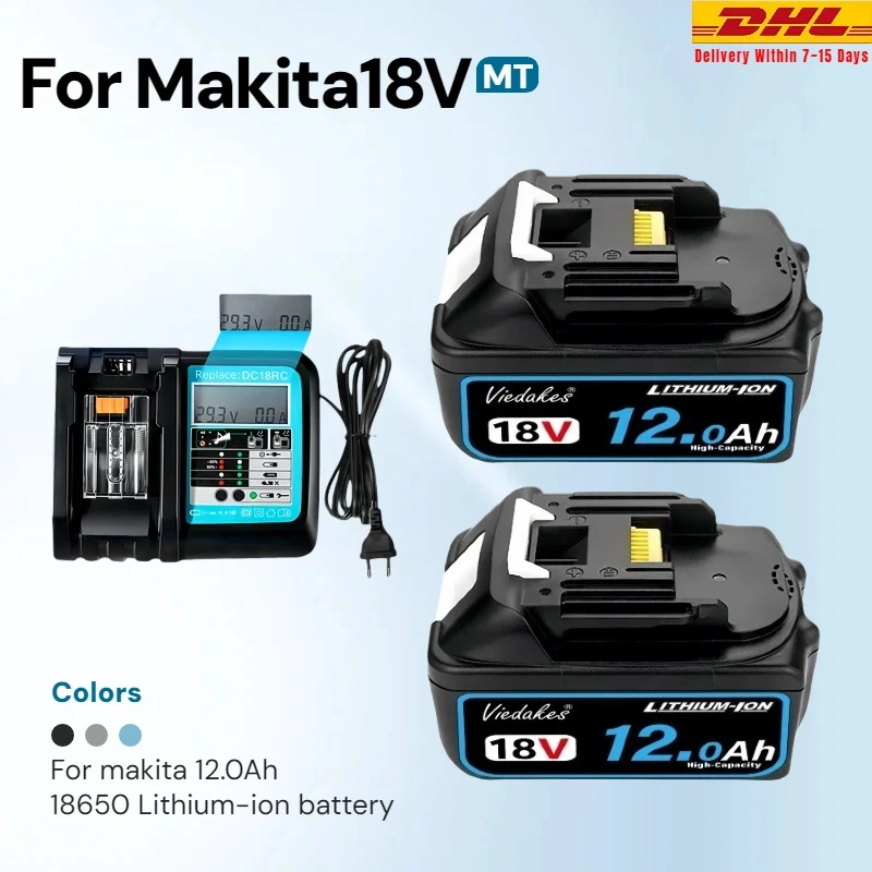 

Upgraded 18V 12.0Ah Li-ion Battery Safe Durable High Performance For Makita DGA404 DTW700 DHR202 DJV182 DDF487 Power Tools✓✓