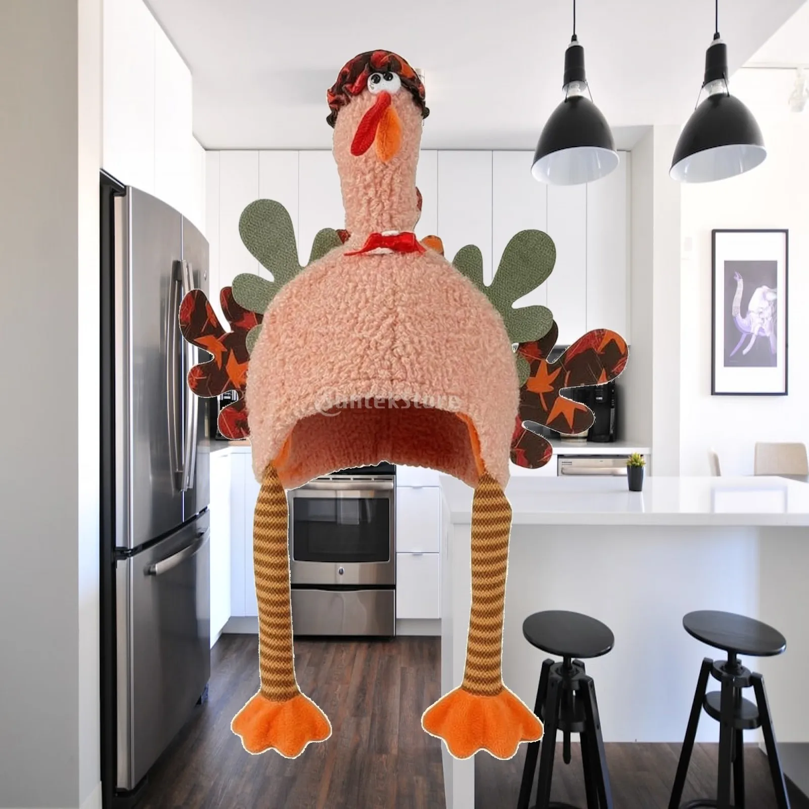 soft-turkey-hat-with-dangling-legs-funny-thanksgiving-turkey-hat-whimsical-lightweight-for-halloween-parties-holiday-events