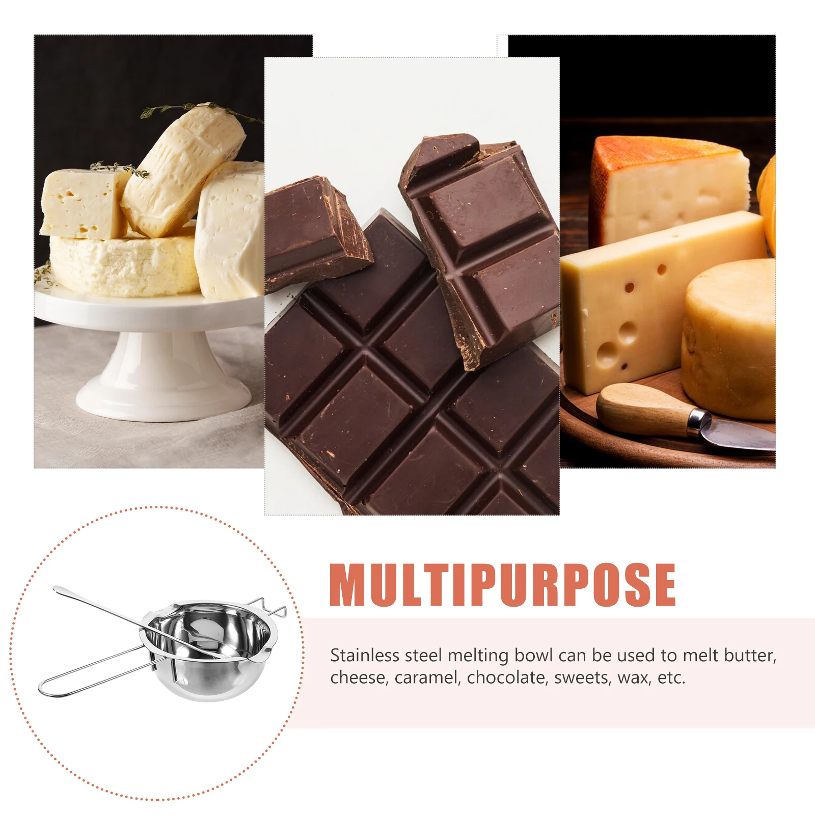 

1 Set Stainless Steel Melting Bowl For Chocolate Cheese Wax Butter Kitchen Tool Making Pot Compact Easy To Clean