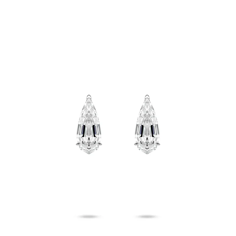 Bellux Copper Alloy Plated with K Gold White Water Drop Single 12 Carat Diamond Light Luxury Fashion Daily Earrings