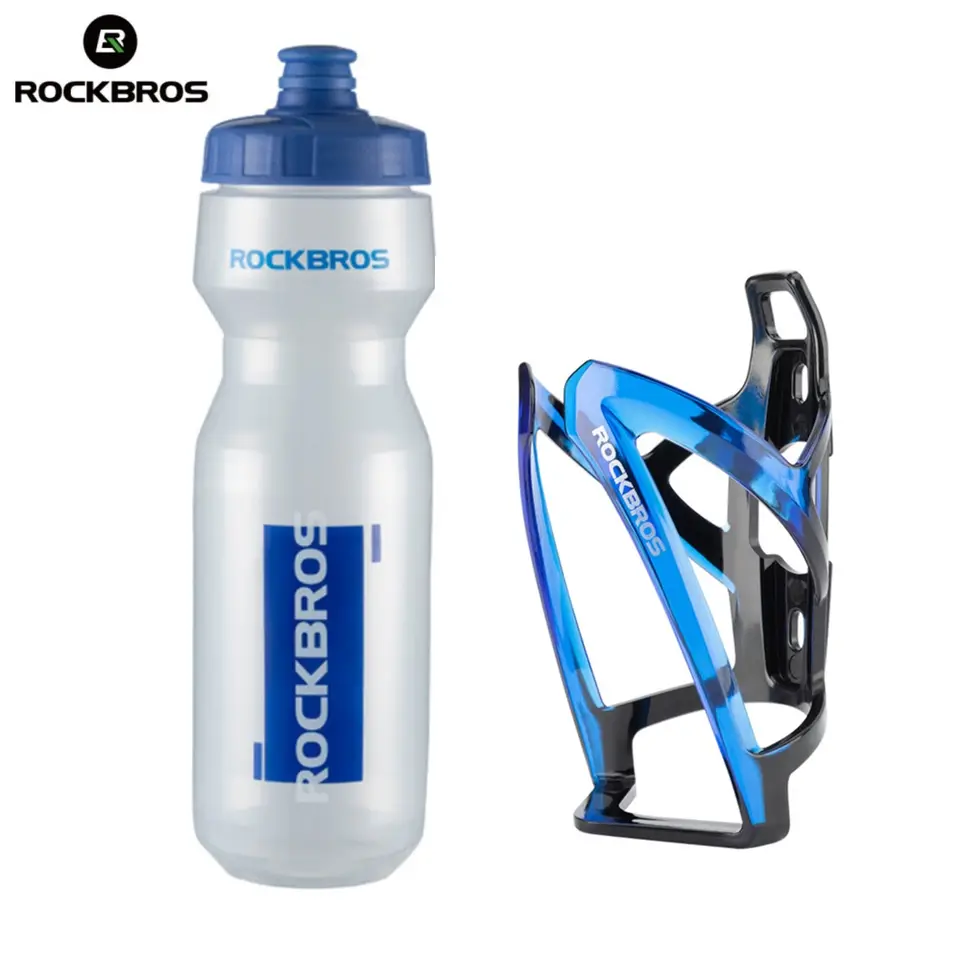 ROCKBROS Cycling Water Bottle+Water Bottle Holder 2-Piece Set -750ml Sports Water Bottle+Integrated Molded Water Bottle Holder - 2