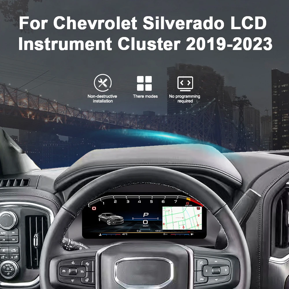 Panel de Instrumentos Digital con Pantalla LCD de 12.3'' con Sistema Operativo Linux para Chevrolet Silverado GMC SIERRA 2019 2020 2021 - 2023