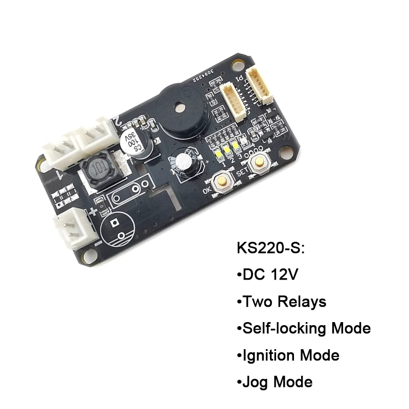 Imagem -03 - Fingerprint Control Board Relés de Saída Admin Função do Usuário Auto-bloqueio Jog Modo de Ignição para Controle de Acesso Ks220-s dc 12v