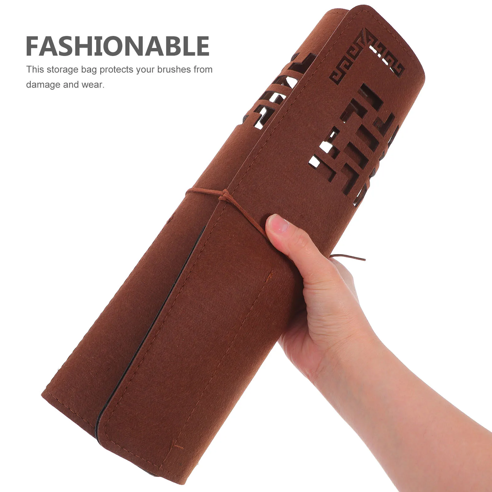 

Felt Calligraphy Brush Wrap Multi-Pen Holder Protective Pouch Lightweight Storage Pen Case for Various Brush Sizes