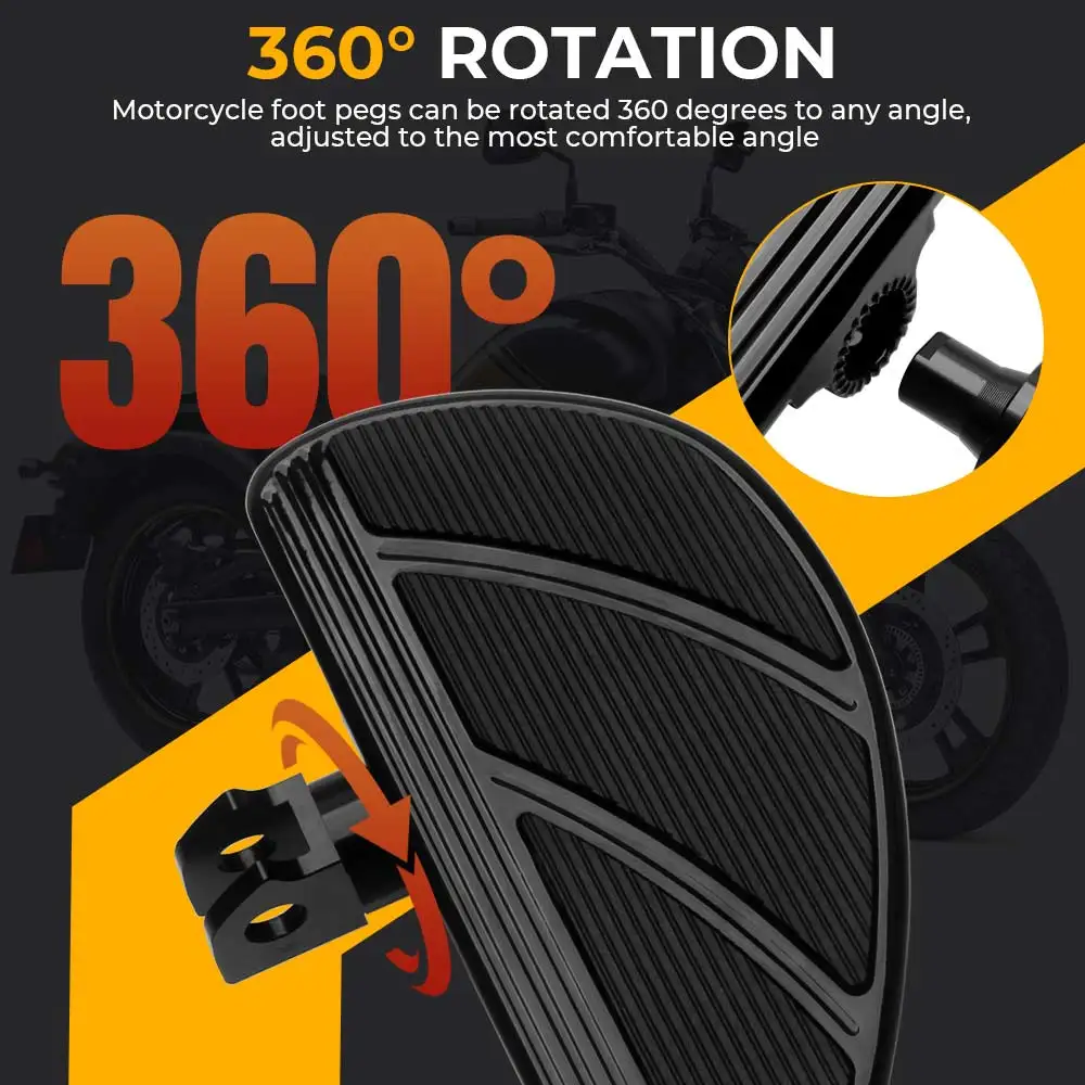 Aluminum & Rubber Wide Driver Foot Rest Footboard Front Rider Floorboard For Kawasaki Vulcan S 650 S650 EN650 VN650 2015-2026 4