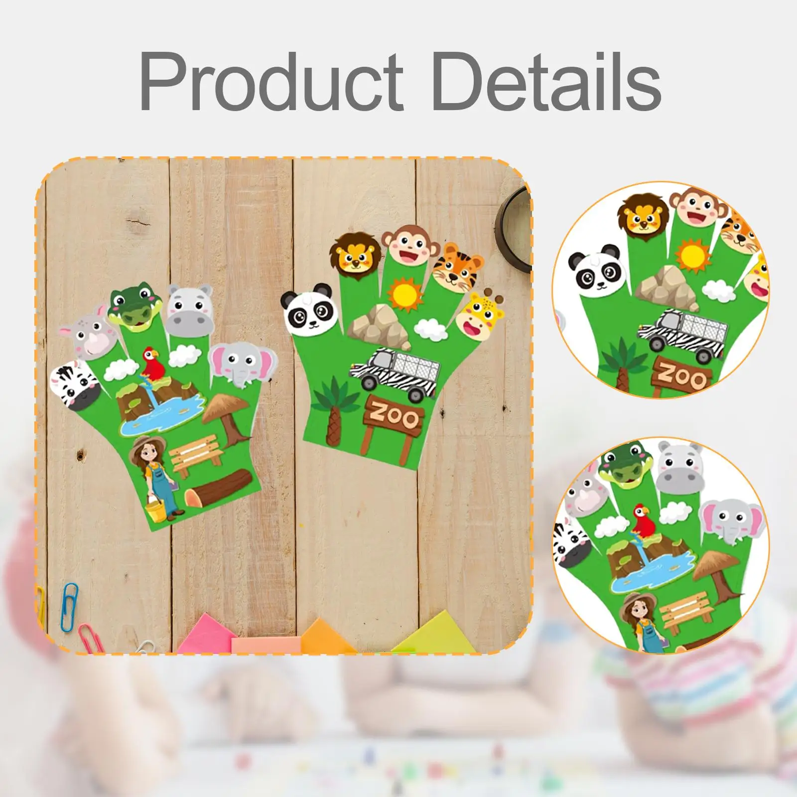 2x Tiere Filz Geschichte Fingerpuppen Tiere Fingerpuppe Spielzeug Interaktiv für