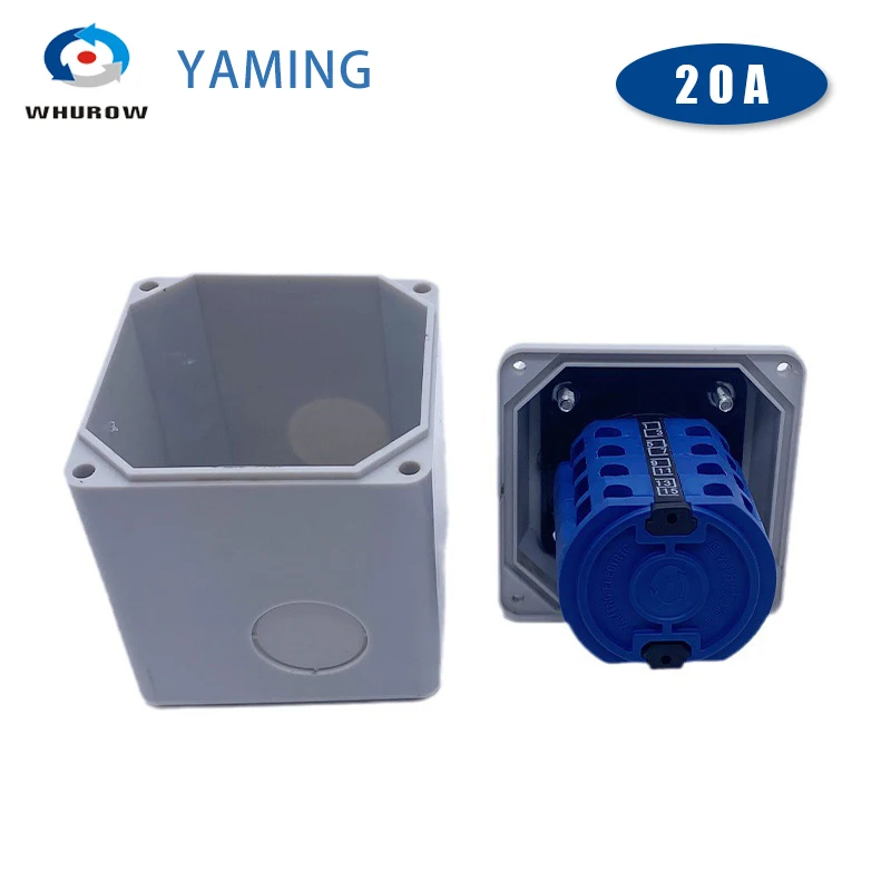 20A Universal Conversion Selector With Box LW26-20/4 Four Poles Rotation Selection Waterproof Control Circuit Cam Switch