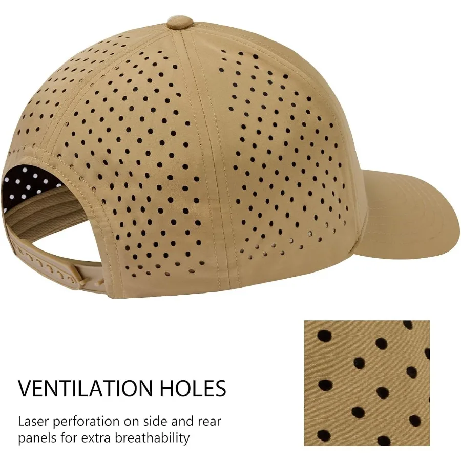 UPF 50 + قبعة بيسبول سريعة الجفاف مقاومة للماء بالليزر قطع شبكة Snapback قبعة للرجال النساء الصيد التنزه FH14 مثالية ل