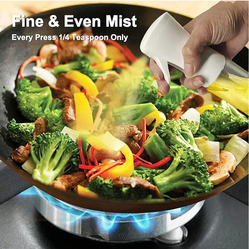 1pc 200ml/300ml Oil Spray Bottle Kitchen Cooking Olive Oil Dispenser Camping BBQ Baking Vinegar Soy Sauce Sprayer Containers view 3