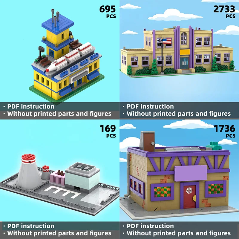 

Suburban residential scenes and courtyard cartoon fan DIY toys are integrated into American cartoon family home construction