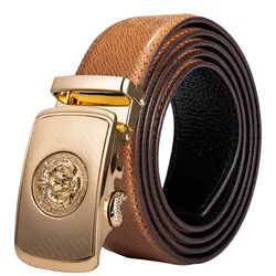 Cinturón marrón Hi-Tie de PY-2036 para hombres para Jeans nuevo amarillo verde azul cuero Jeans cinturones moda Cowboy correa de cuero genuino
