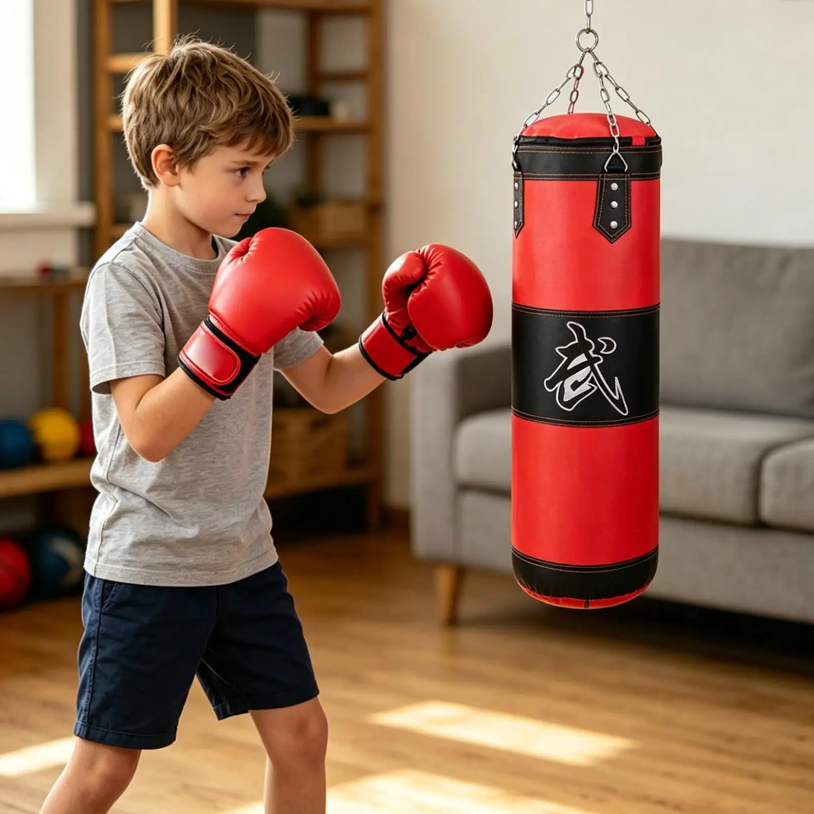 Punching Bag For Adults 80cm Heavy Duty Hangable Kickboxing Toys Adult Punching Bag For Men Women Home Gym Training Kids Sports view 4
