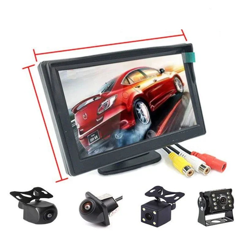 car video players 4.3 inch HD Display Foldable Car Monitor TFT LCD Cameras Reverse Camera Screen Parking