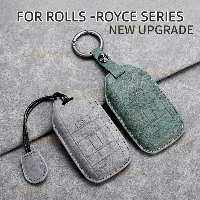 Leather New Car Key Cover Use for Rolls-Royce Cullinan Phantom Ghost Wraith Dawn Key Case Shell Buckle