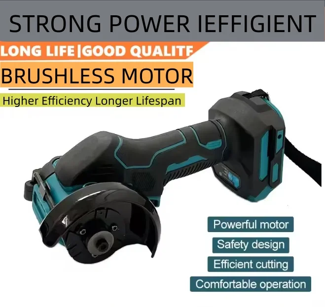 Mini amoladora angular cepillada de 3 pulgadas, herramienta de corte compacta eléctrica de 76Mm para batería Makita de 18V