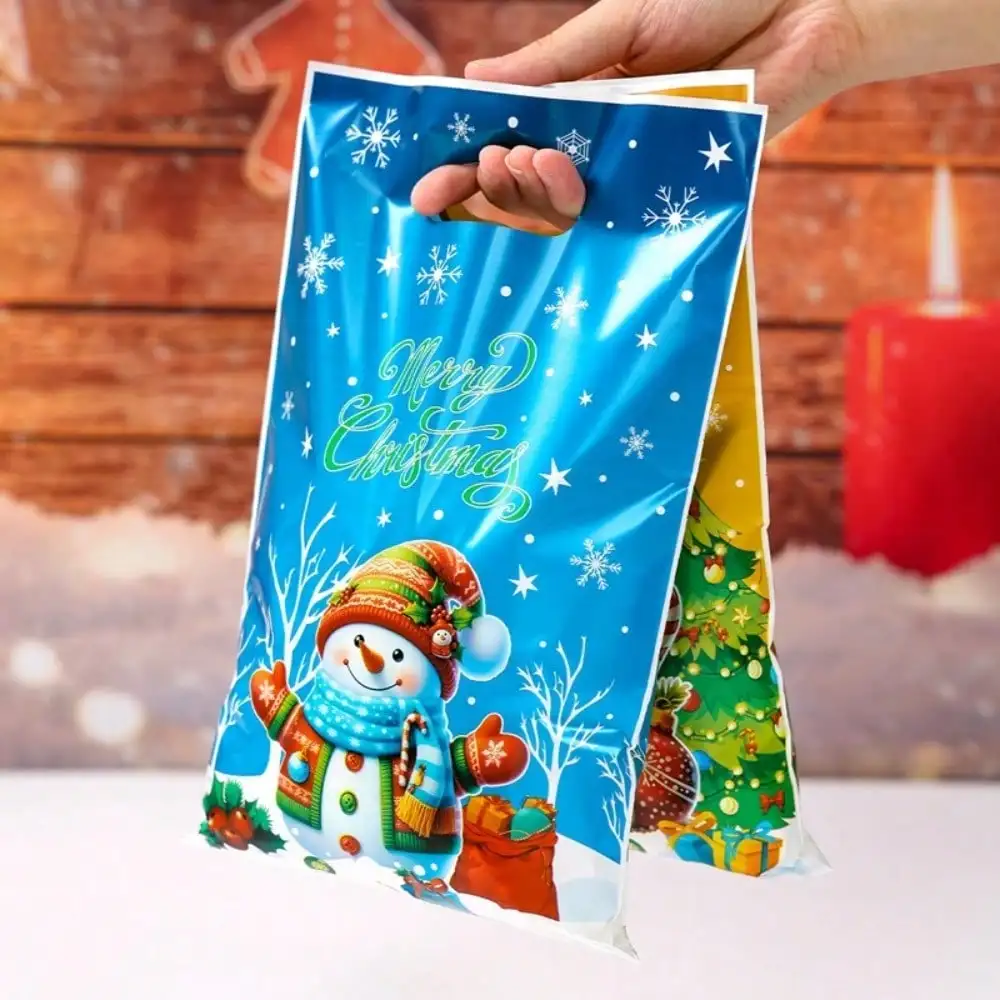 10/25/50pcs Christmas Gift Bags Christmas Party Decoration 2025 Xmas Santa Claus Cute Hand Bags Navidad Natal New Year Gift 2026