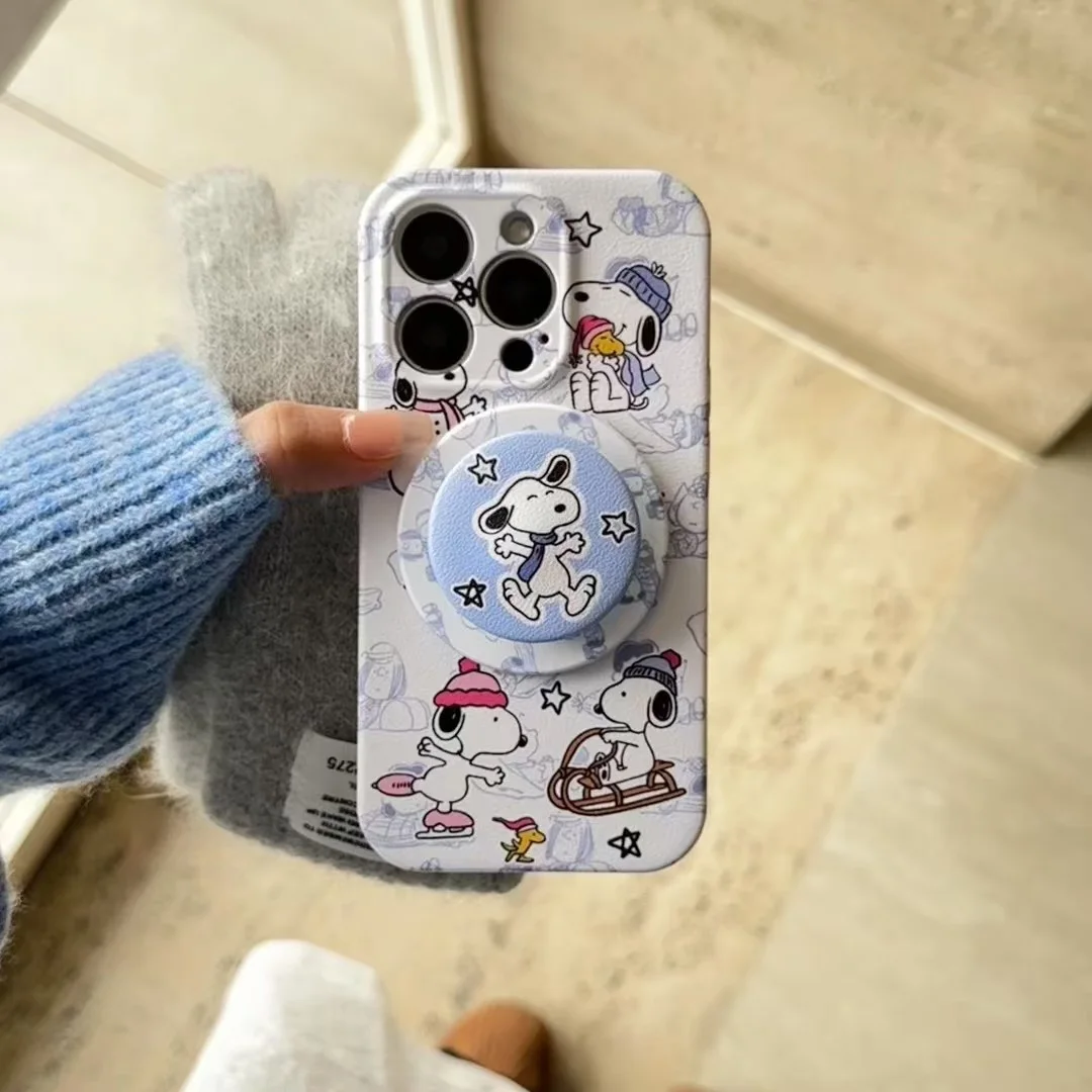 لطيف الفول السوداني سنوبي تشارلي براون Magsafe شحن لاسلكي جراب هاتف آيفون 13 14 15 16 برو ماكس مضحك سنوبي حامل مغناطيسي