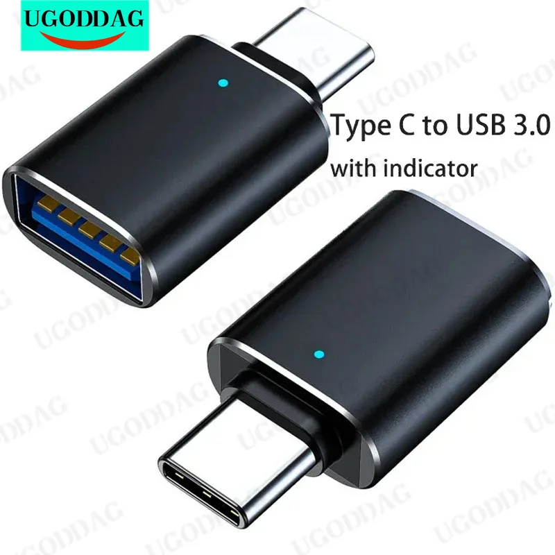 Tipo C para USB 3.0 Conector, Adaptador OTG, Conversor macho para fêmea, Laptop, Celular, Transferência de dados