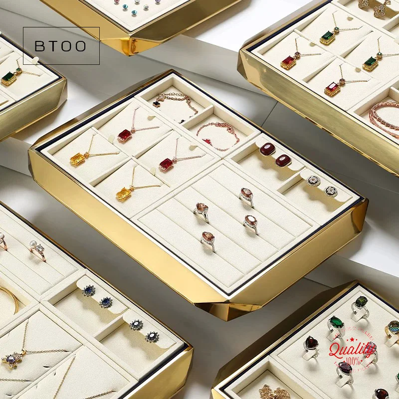 Metal Frame Earring And Bracelet Storage Organizer Ring Necklace Tray for Jewelry Accessories Counter Display tray