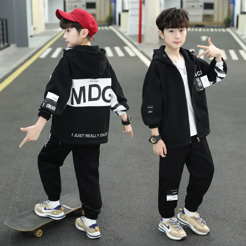 

Boys Coat +Pants Kids Suits Cotton 2PCS/Set 2024 Retro Spring Autumn Cotton Sport Teenagers Children Clothing