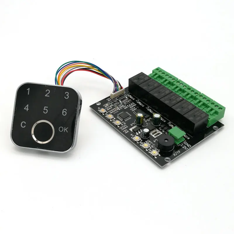 

K219B programmable password fingerprint switch control version 6-way relay output with digital keyboard fingerprint head