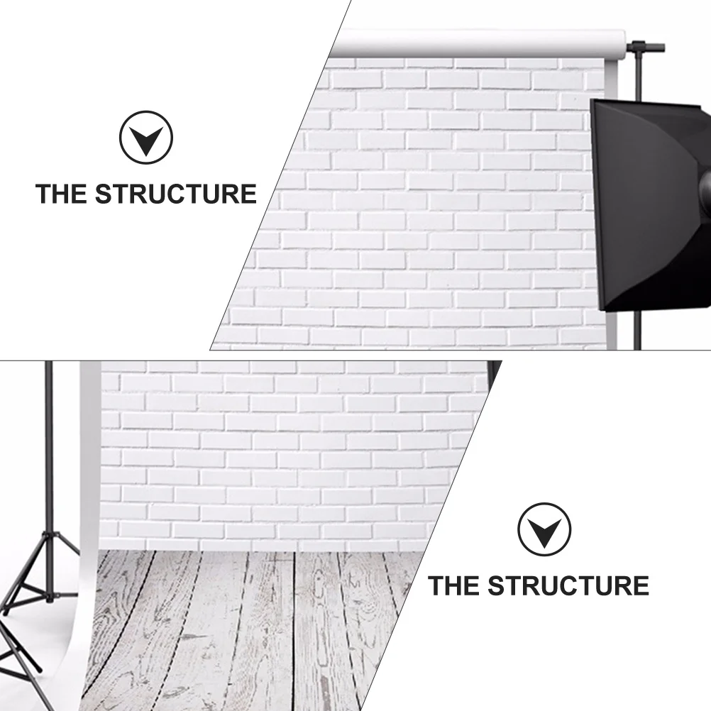 

1Pcs White Brick Wall Background Cloth Modern Fashionable Photography Backdrop Reusable Easy Wash Photo Scene