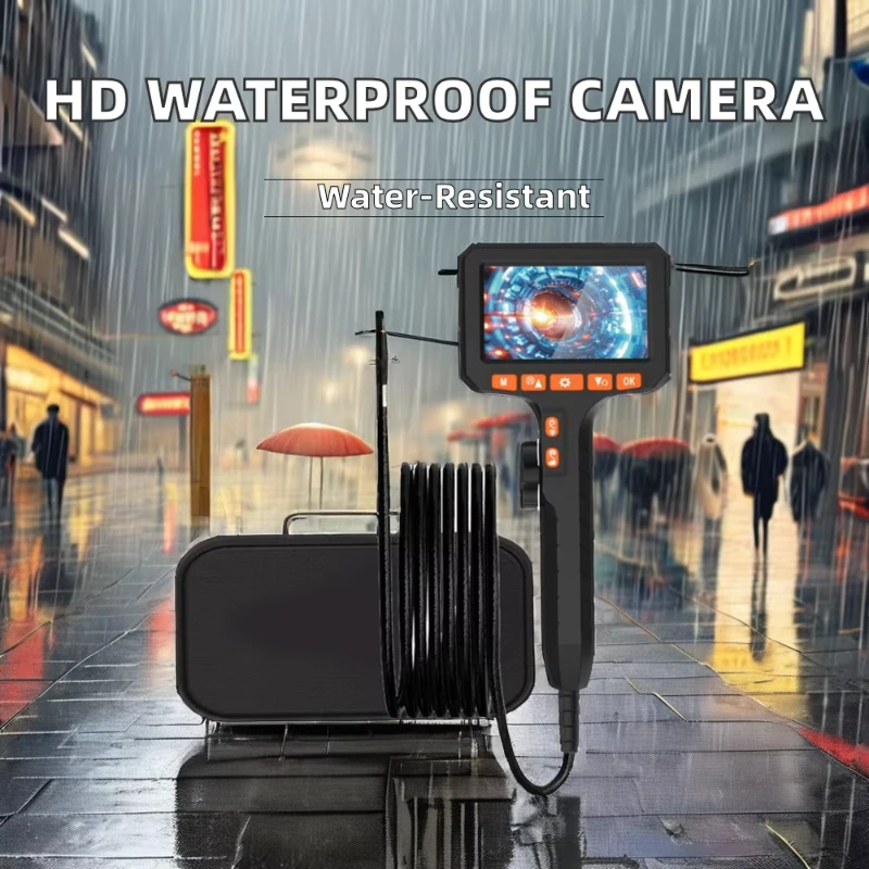 

Best high definition digital pipe inspection tool Handheld IP67 waterproof 16.5 feet semi-rigid cable 4.3 inch IPS screen