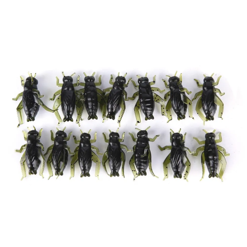 20pcs Cricket Fishing Lures Artificial Soft Insect Bait Pesca Lightweight Grasshopper Floating Ocean Wobblers Silicone Bait