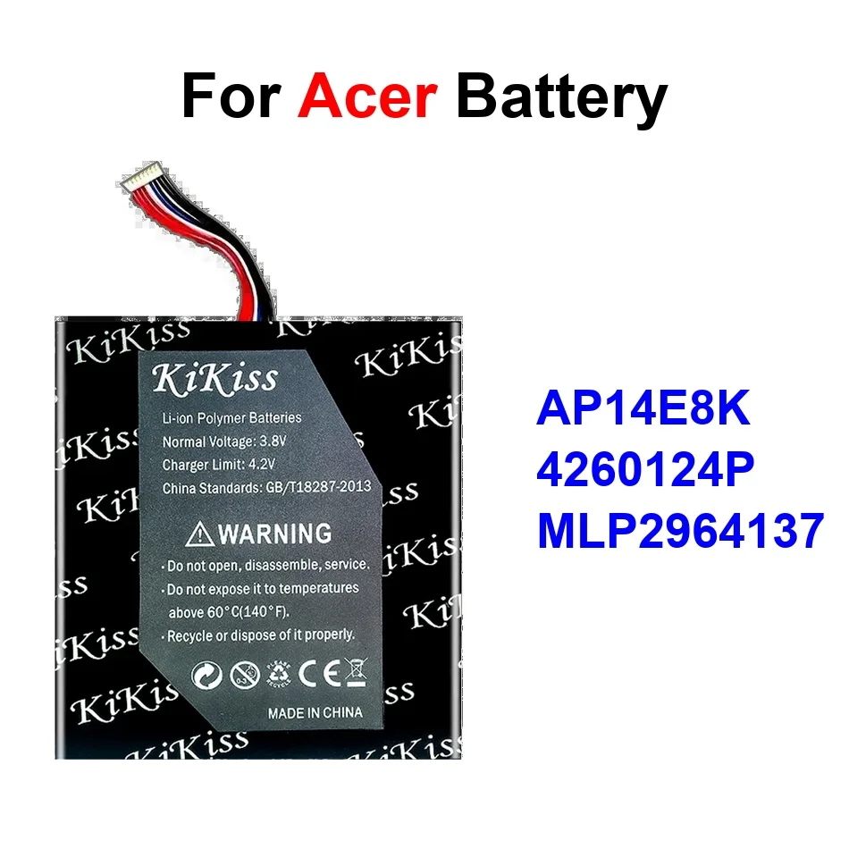 

Tablet Battery Long Lasting 4260124P MLP2964137 AP14E8K 5800-9550Mah For Acer Iconia Tab 7 10 One