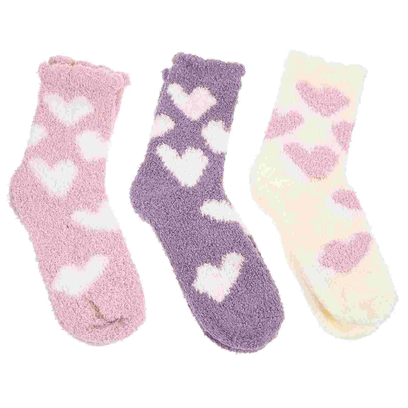 

Warm Socks for Women Coral Fleece Slippers Adorable Fishnet Polyester (Polyester) Fluffy