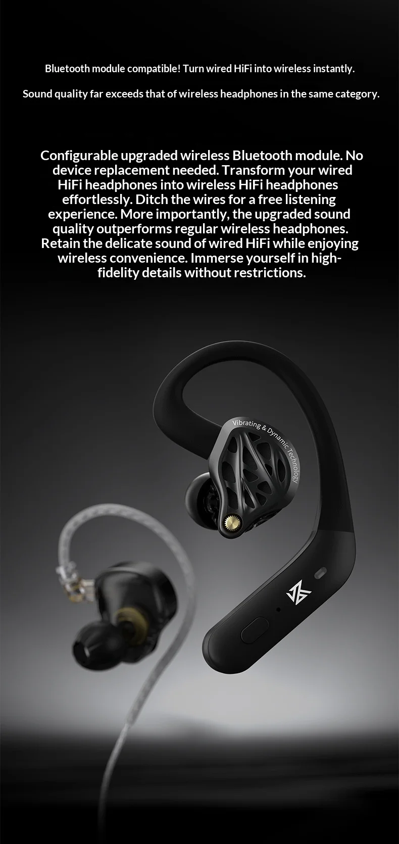 KZ Vibe X HIFI In-Ear-Monitor-Kopfhörer, 13-mm-Treiber, tiefer Bass, kabelgebundene IEM-Ohrhörer, Geräuschisolierung für Musik und Gaming. – Detail 12