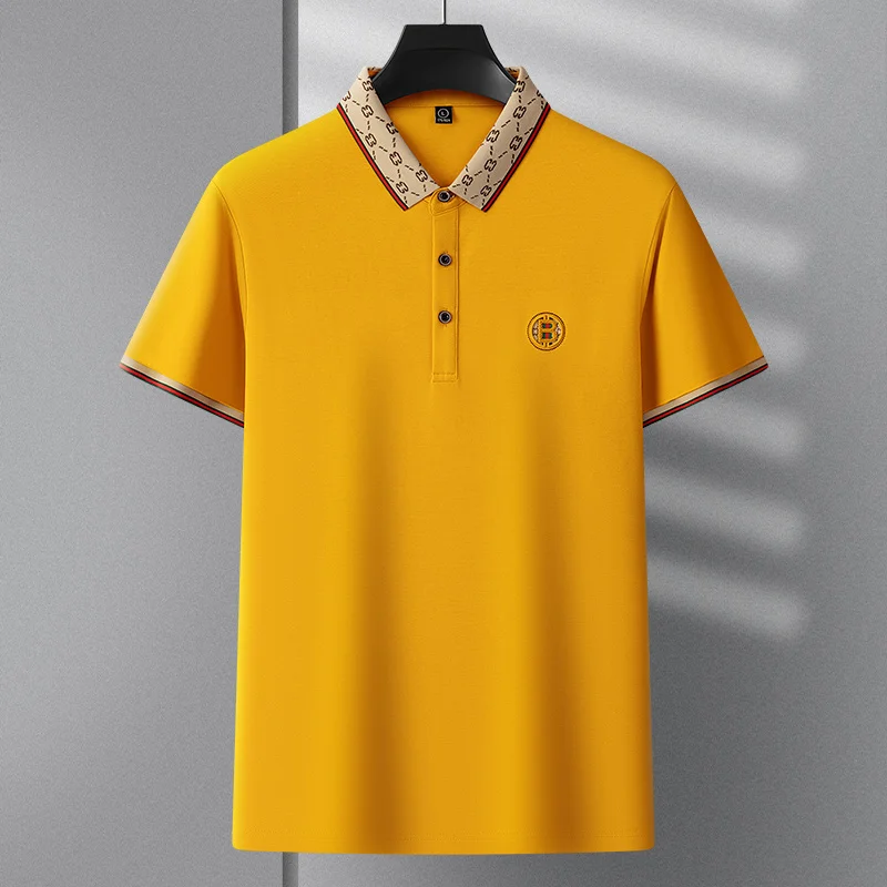 Hochwertiges Marken-Poloshirt mit kurzen Ärmeln, modisches Buchstabenprägungsdesign, Revers-T-Shirt, Sommer-Baumwoll-T-Shirt, atmungsaktiv, lässige Herrenbekleidung – Detail 29