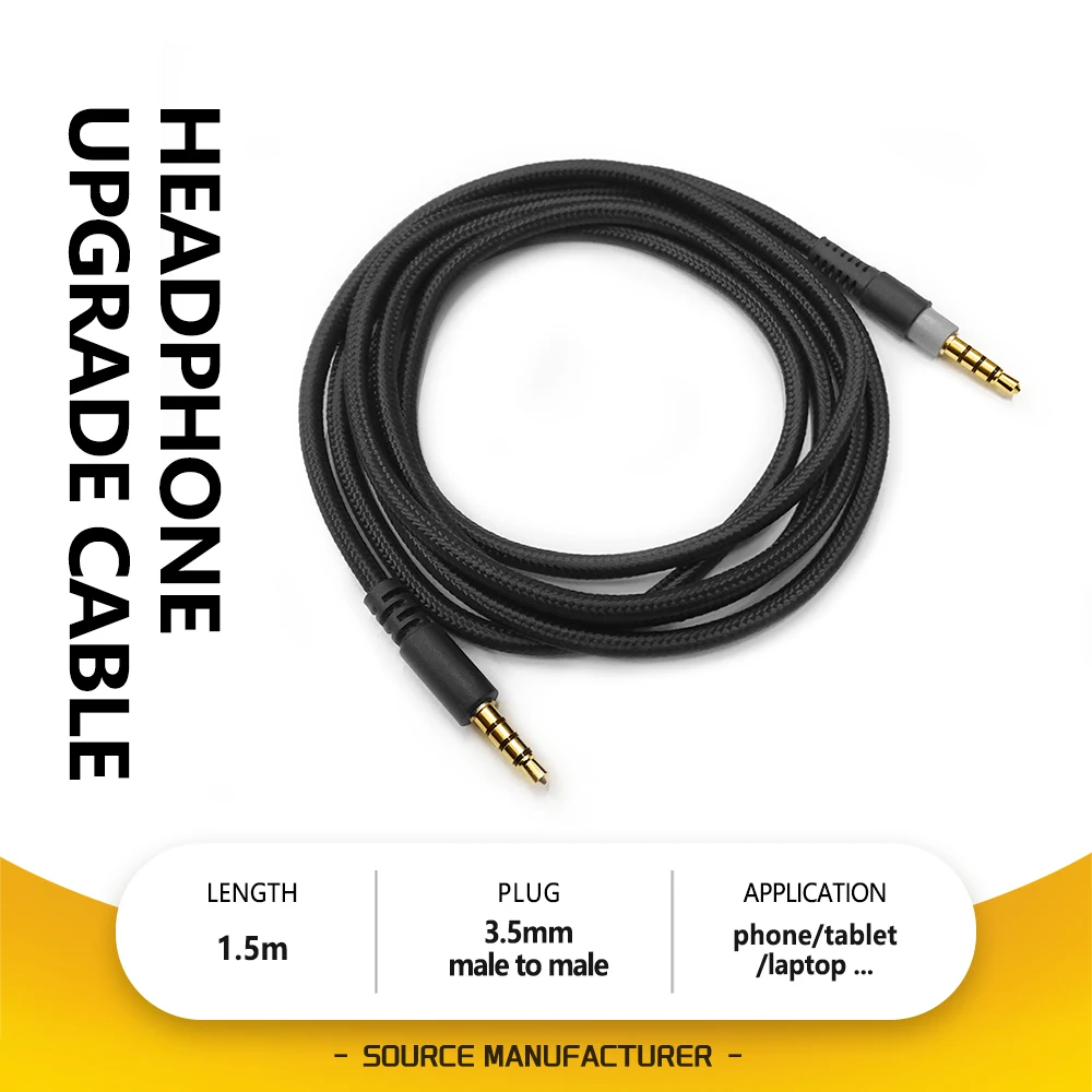 

3.5MM JACK Male to Male Headphone Upgrade AUX Cable Gaming Headset Audio Line for Kingston Hyper X Cloud Alpha Cloud Mix
