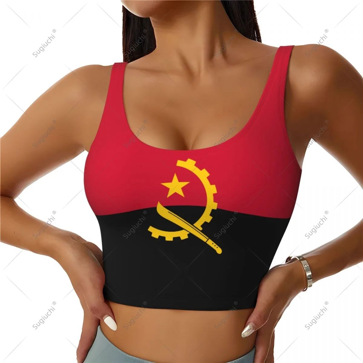 Angola Flag Women Girl Activities Sports Vest for Female Yoga Vest Workout Vest Lightweight Trendy