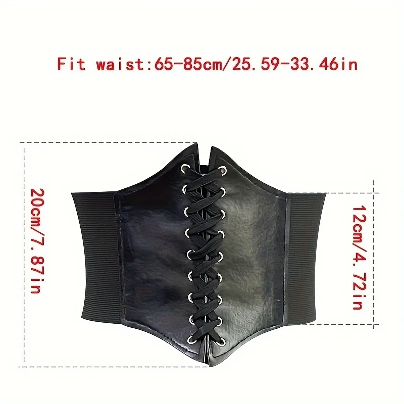 Solid Color Corset Wide Belts Classic Lace Up Bowknot Waistband Elastic Waspie Cinch Belts Vintage Dress Coat Girdle For Women