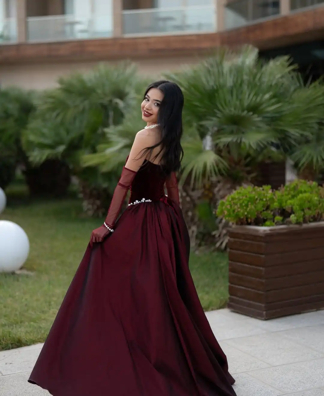 MD Elegnat Velvet A-line Evening Gown Sleeveless Wine Red Pearl Stain Special occasion Dress vestidos de fiesta customised 2025