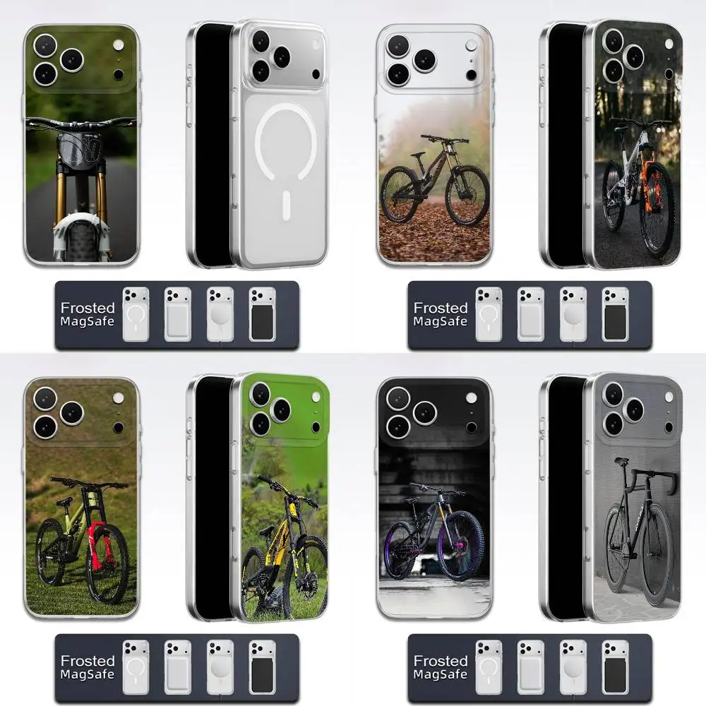 

Phone Case For iPhone 17,16,15,14,13,12,11,Pro,Max,Plus,E,Air,Mini Magsafe Transparent Mountain Bicycle Bike Cover