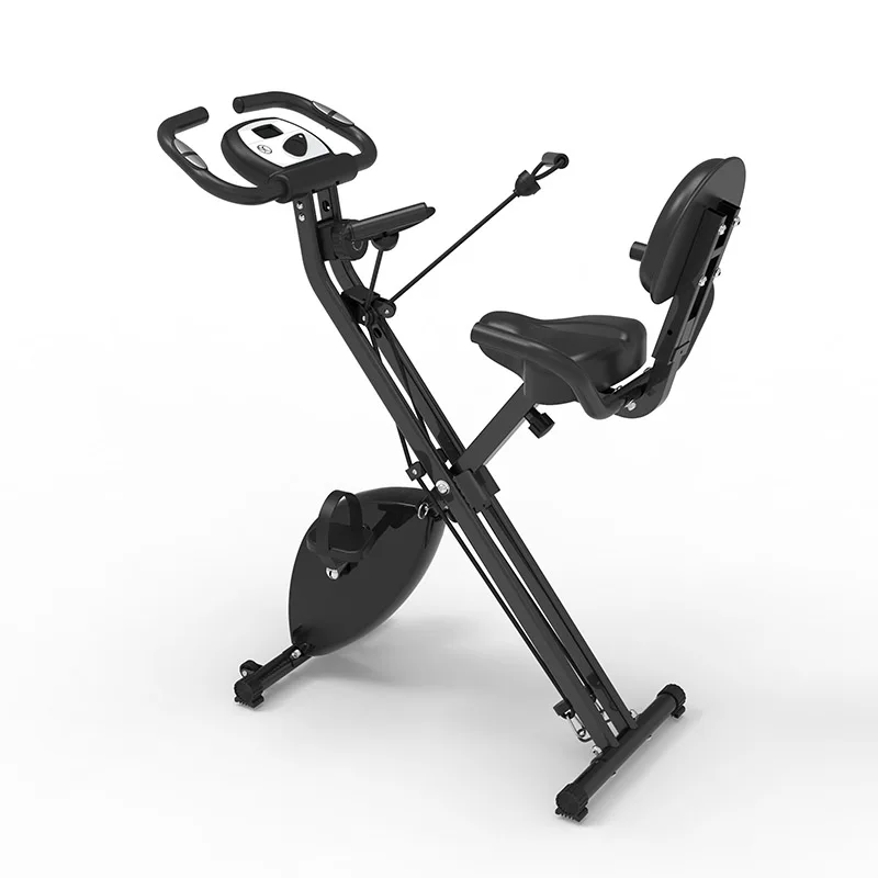 Bicicleta estática de ciclismo estacionaria para interiores, plegable y reclinada magnética, bicicleta vertical giratoria de Metal para uso en gimnasio en casa