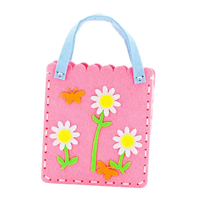 Kids Sewing Kit Non Woven DIY Bag Handmade Crafting Material Educational Handbag Activity Toy for Children