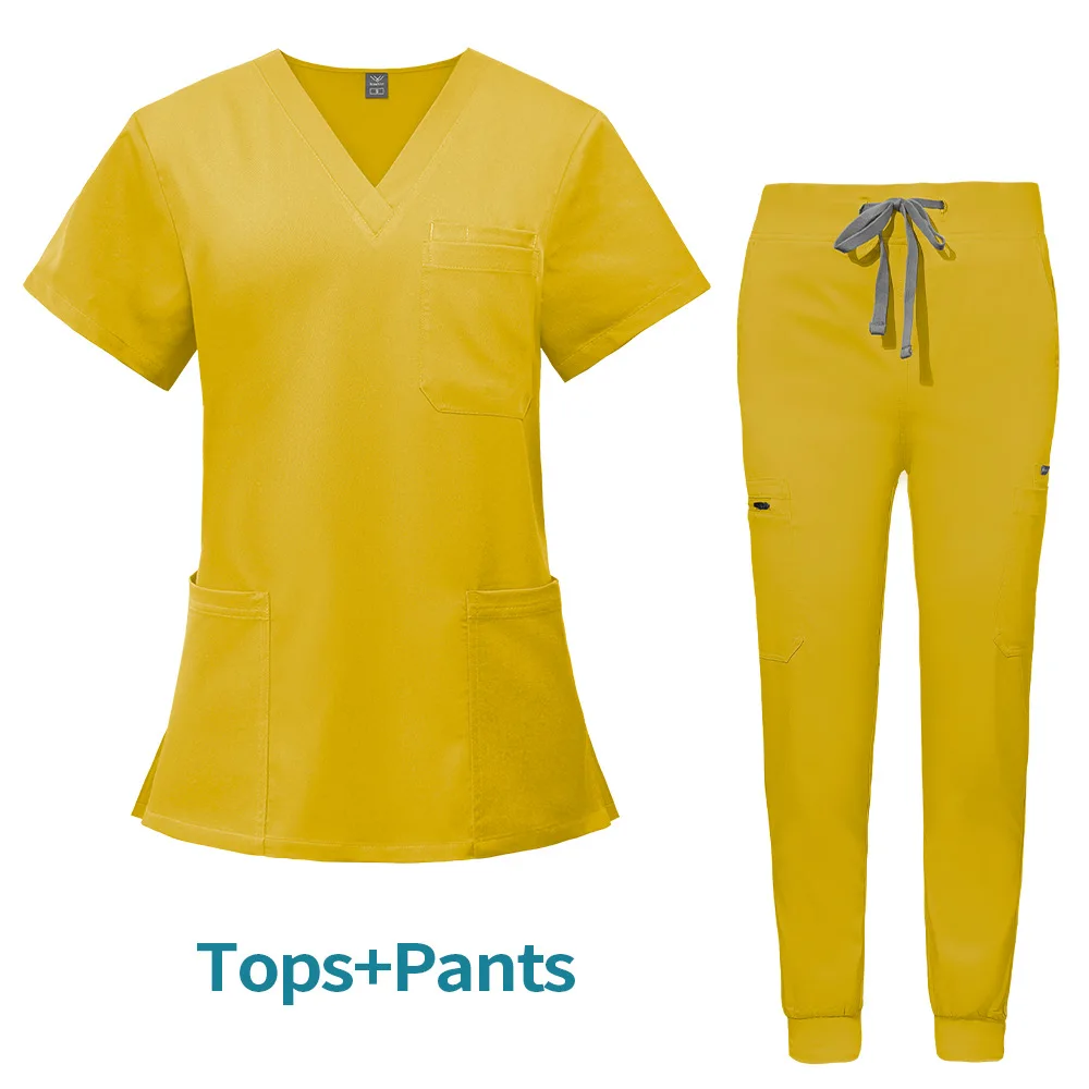 Uniforme d'infirmière en pharmacie à manches courtes, vêtements de travail unisexes multicolores pour médecins d'hôpitaux, uniformes de proporbuccale et dentaire