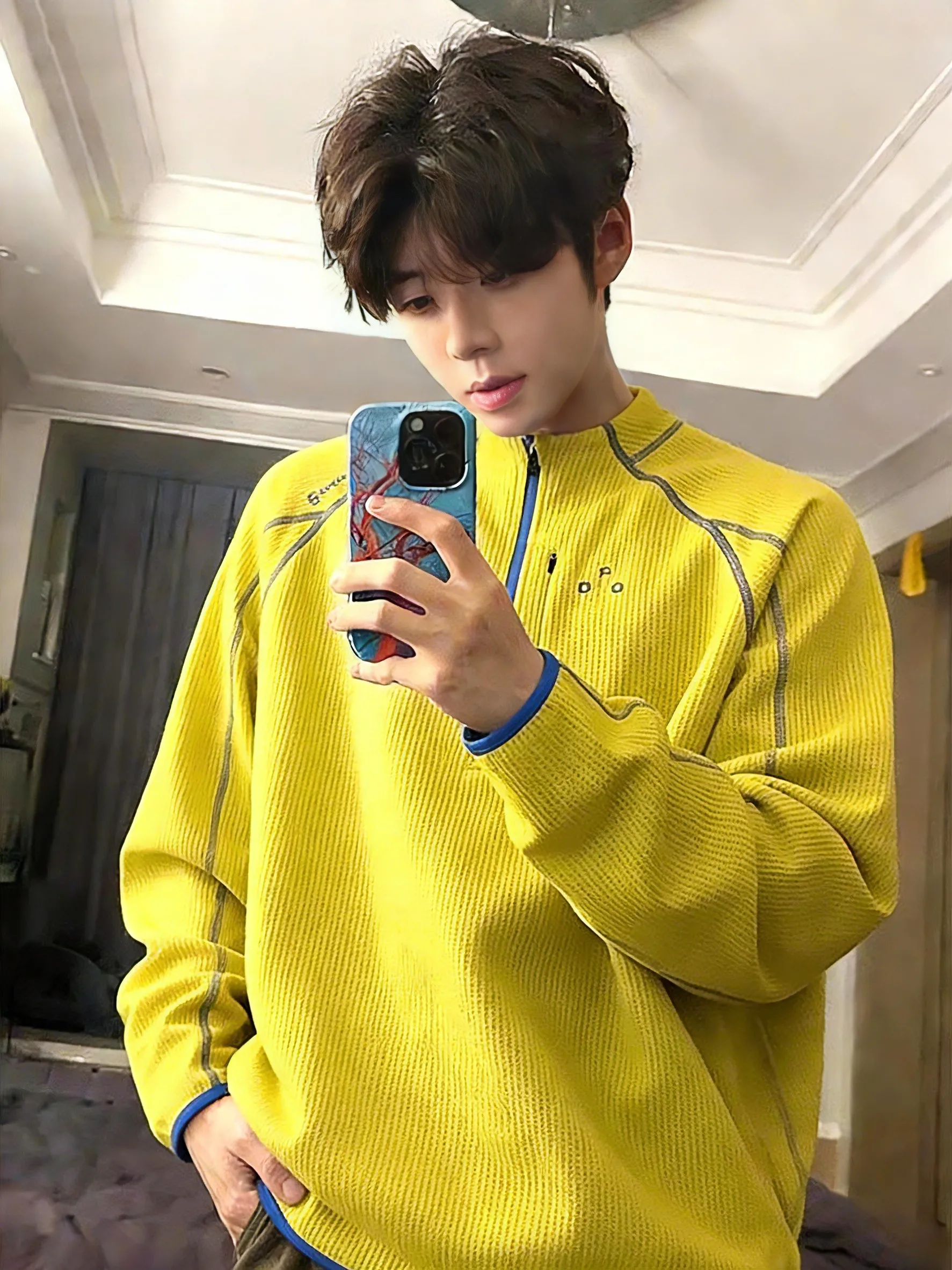 American Style Long Sleeve Zipper Neck Dry Fast Men's T-Shirt Spring Color Block Outdoor Sports Cycling Clothes Sweatshirt