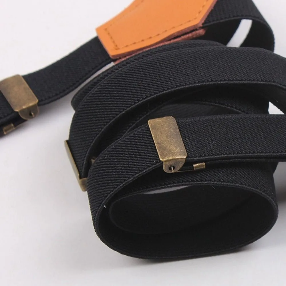 Strap Clip Performance Solid Color Stripe For Men Tie Suspenders Hanging Pants Clip Suspenders Clips Adjustable Braces